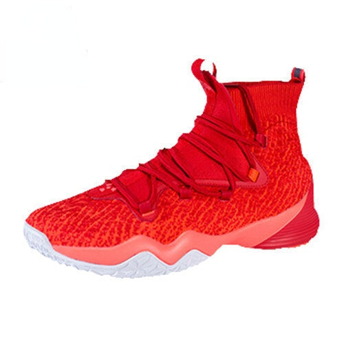 Peak Men Basketball Shoes High-Top Sneakers Actual Combat Red