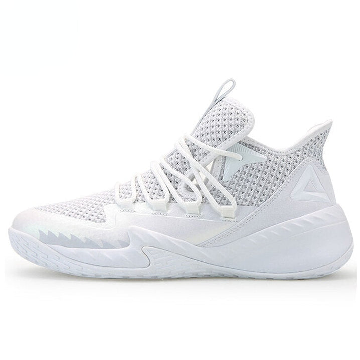 PEAK Professional Basketball Shoes Mid Sneakers White