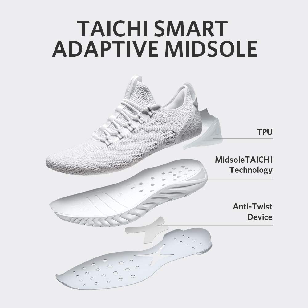 PEAK TAICHI Running Shoes Men Adaptive Smart Cushioning Trainers King Series White