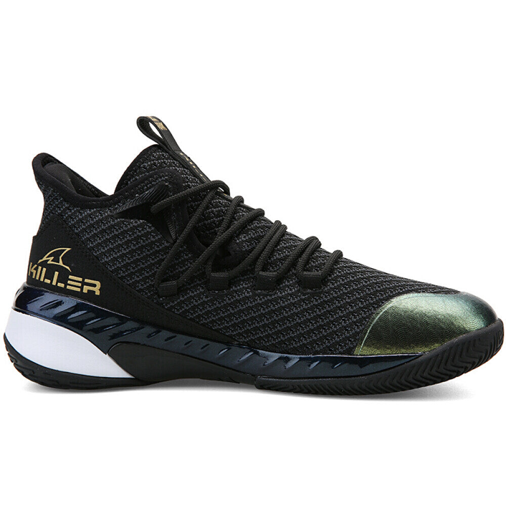 PEAK Professional Basketball Shoes Mid Sneakers Black Gold DA920231