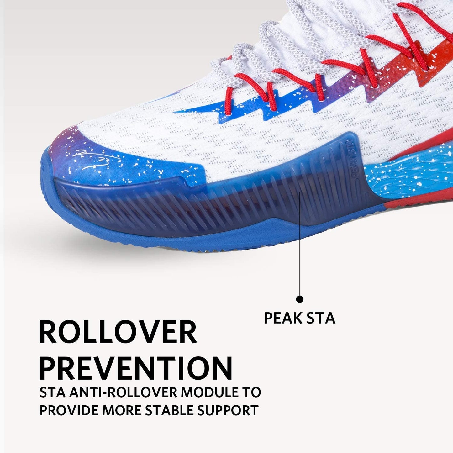 PEAK Lou Williams Basketball Shoes Men Lightning Series Blue Red EW9366A