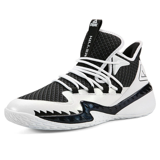 PEAK  Professional Basketball Shoes Mid Sneakers White Black DA920231