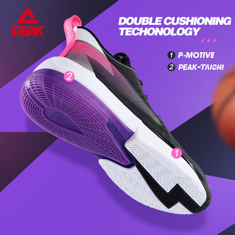 PEAK LIGHTNING Basketball Shoes Men Sneakers TAICHI series Purple
