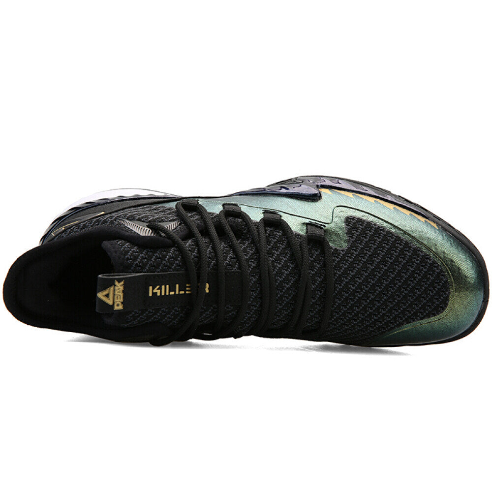 PEAK Professional Basketball Shoes Mid Sneakers Black Gold DA920231