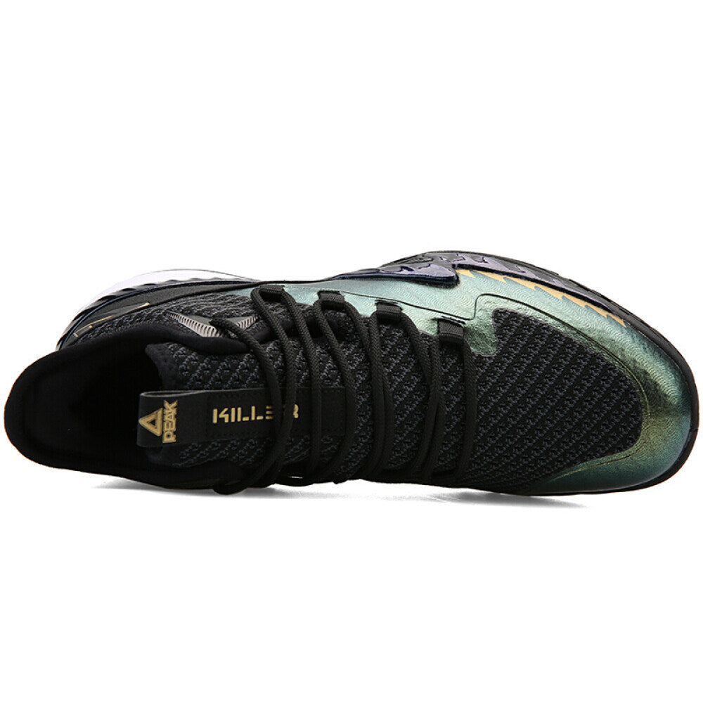 PEAK  Professional Basketball Shoes Mid Sneakers Black Gold DA920231